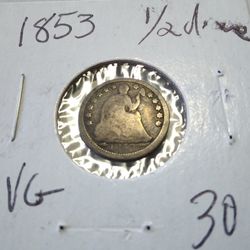 1853 Half Dime VG