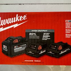 Milwaukee M18 High Output Batteries Kit With (1)12.0 And (2)3.0 High Output Batteries 