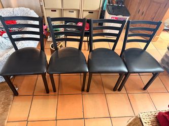 4 metal frame dining chairs