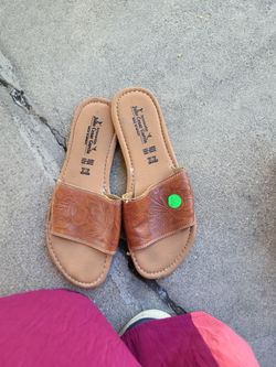 Leather slides woman 10