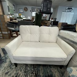 Brand New White Loveseat 