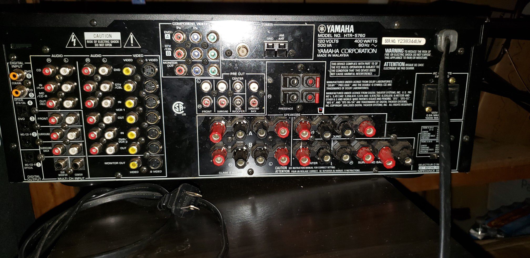 Yamaha receiver HTR-5760 (400W)
