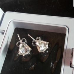 ❤NEW SILVER 2 CT (1 CT EA) D COLOR VS1 CLARITY MOISSANITE EARRINGS❤