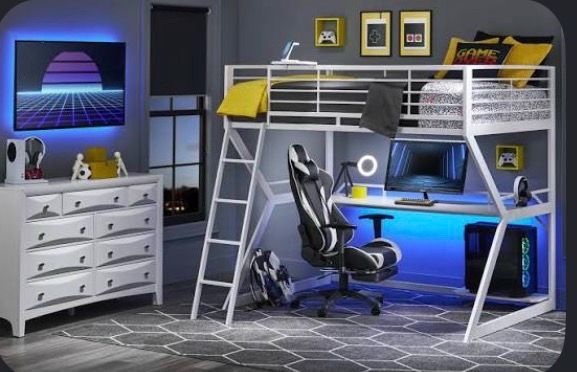 Bunk bed with desk