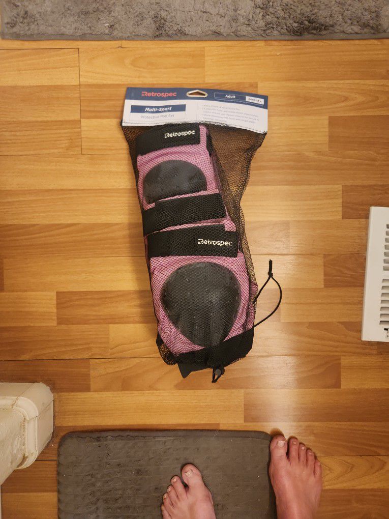 Pink Adult Knee, Elbow And Wrist Guard