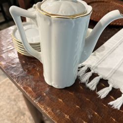 Vintage Bone White 13 Pc Coffee Set - Made in Japan -  Sugar Bowl RosaJems