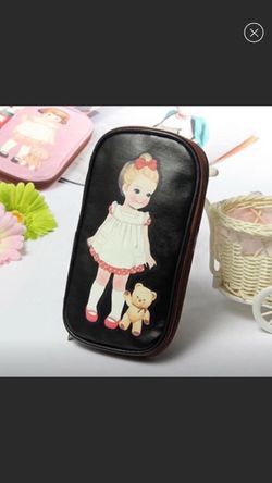 New Black Doll Pencil Case Cosmetic Case