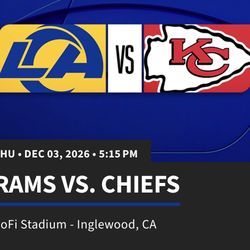 LA RAMS vs KC CHIEFS Lower Level 2 or 4 Seats