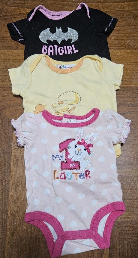 0-3 ( 3 Piece ) Months Baby Girl One Piece Bodysuits