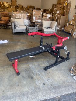 Chest Press Machine, 1250LBS Capacity with Independent Converging Arms, Adjustable Flat Incline Fitness Bench for Home Gym