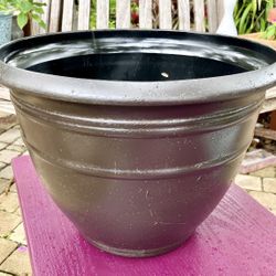 Brown Plastic Pot: 14”W x 11”H