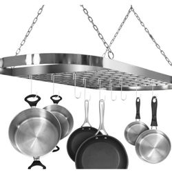 1039-Sorbus® Pot and Pan Rack for Ceiling with Hook