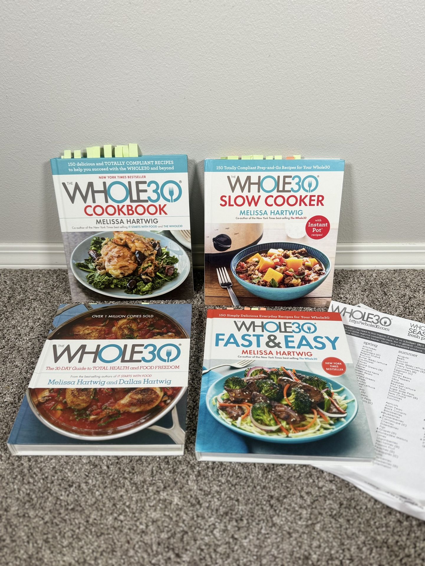 4 Whole 30 Healthy Recipes Nutritional Cookbooks Slow Cooker Fast & Easy Meal Prep Exercise Book Lifestyle