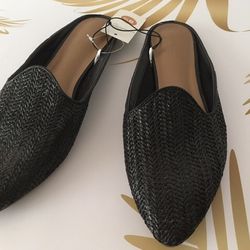 Black Woven Flats, Size 9 1/2