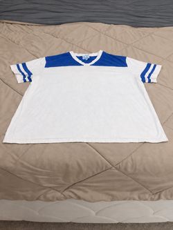 Off white and Blue Stripe Jersey T-Shirt