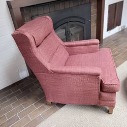 Light Red Wing Back Chair
