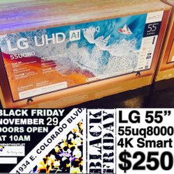 LG 55 inch 4K TV smart black Friday sale eight series