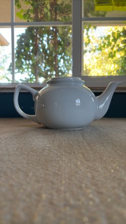 Mrs tea white teapot