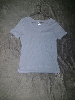 Grey Blue V-neck Shirt