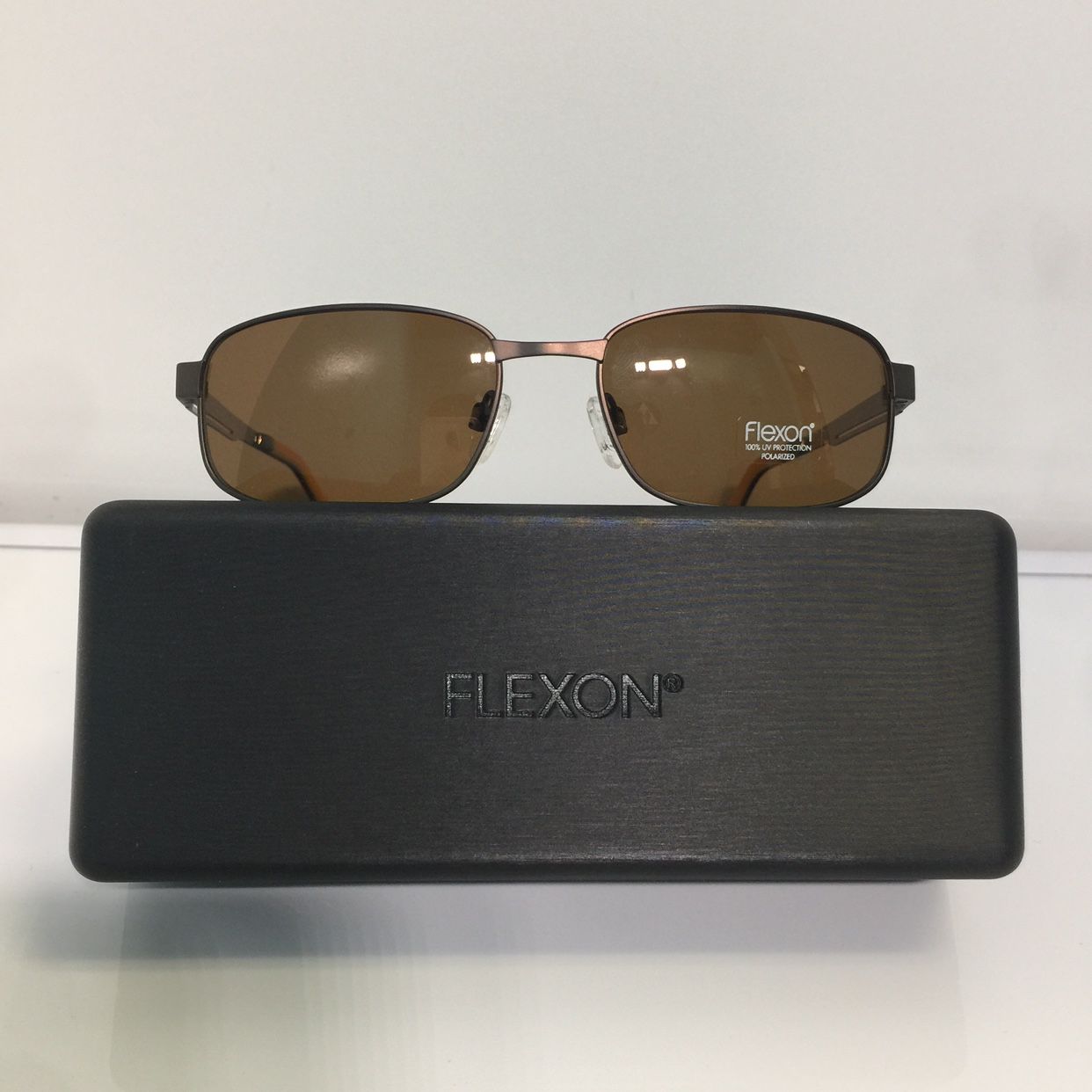 New Flexon Polarized 5044P Brown Memory Metal Sunglasses