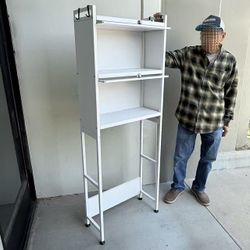 New In Box Over The Toilet Bathroom Caddy Storage Cabinet Restroom Metal Shelf Organizer Metal Stand Rack White Or Black 