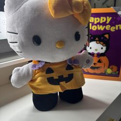 Sanrio Hello Kitty Halloween Plush Pumpkin Spooky Musical Side Stepper Greeter