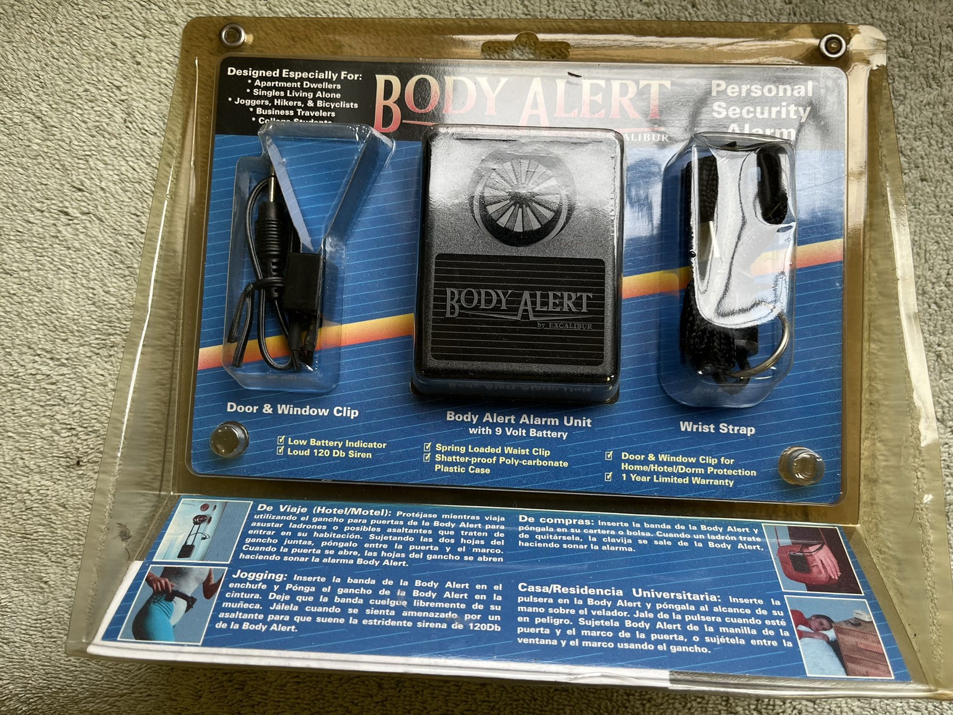 Body alert personal security alarm