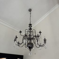 Large Vintage Multi-Tier Crystal Chandelier