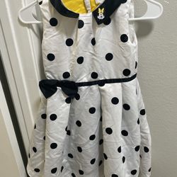Disney Collection Mini Mouse Girl’s 7T/8T Dress Costume Black White Polka Dots