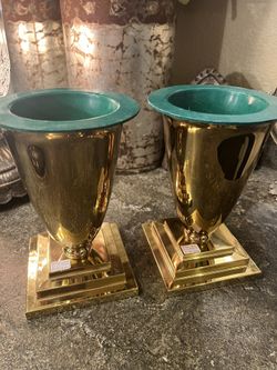 Beautiful Vintage brass church wear vases $80 for both pick up and Canyon country/Santa Clarita cross posted MQ