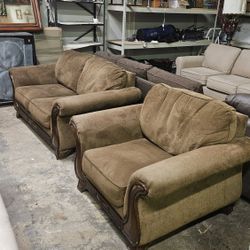 Brown Couch/Love Seat Combo