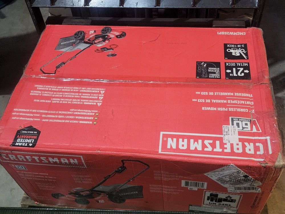 Craftsman 60V 21" Push Mower with 5Ah Battery and Charger