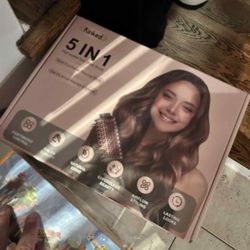 KINKED 5-in-1 Hot Air Styler Wrap, High-Speed Hair Dryer Brush Blow Dryer with 2 Auto Wrap Curlers for Curling, Straightening, Volumizing, Fast Drying