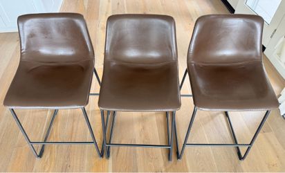 Dark brown bar stools set of 3 for sale.