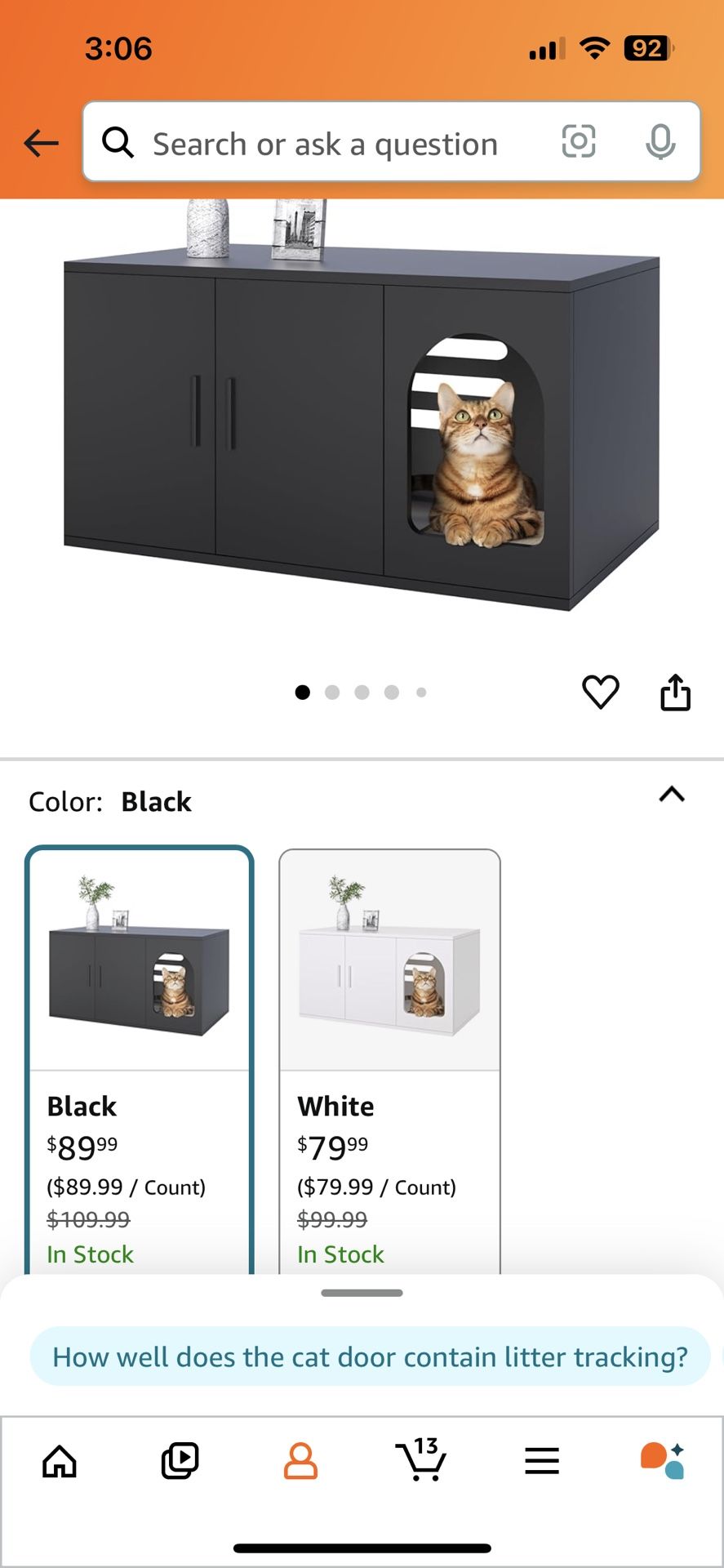 Black Cat Litter Box Enclosure