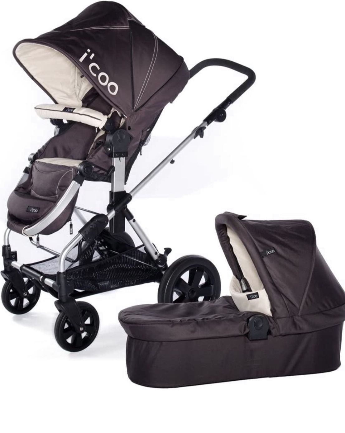 I’Coo Stroller With Bassinet And Car seat Adaptor 