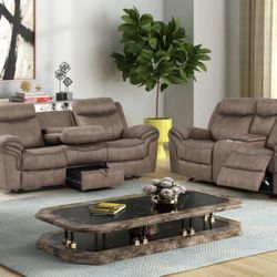 💥HUGE Blowout Furniture Sale!💥Brand New Reclining Sofa Loveseat Set! $50 Down Takes It Home Today 