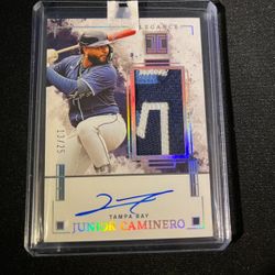 Jersey Match1/1🔥2025 Impeccable - Patch Auto #13/25 - Junior Caminero - 3 Color Patch $225