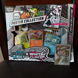 OPENED black bolt white flare poster collection pokemon cards 