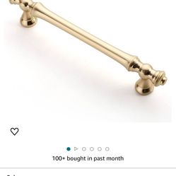 Asidrama 10 Pack 5 Inch(128mm) Brushed Brass Kitchen Cabinet Handles, Gold Cabinet Pulls Kitchen Cabinet Hardware for Cupboard Drawer Handles Dresser 