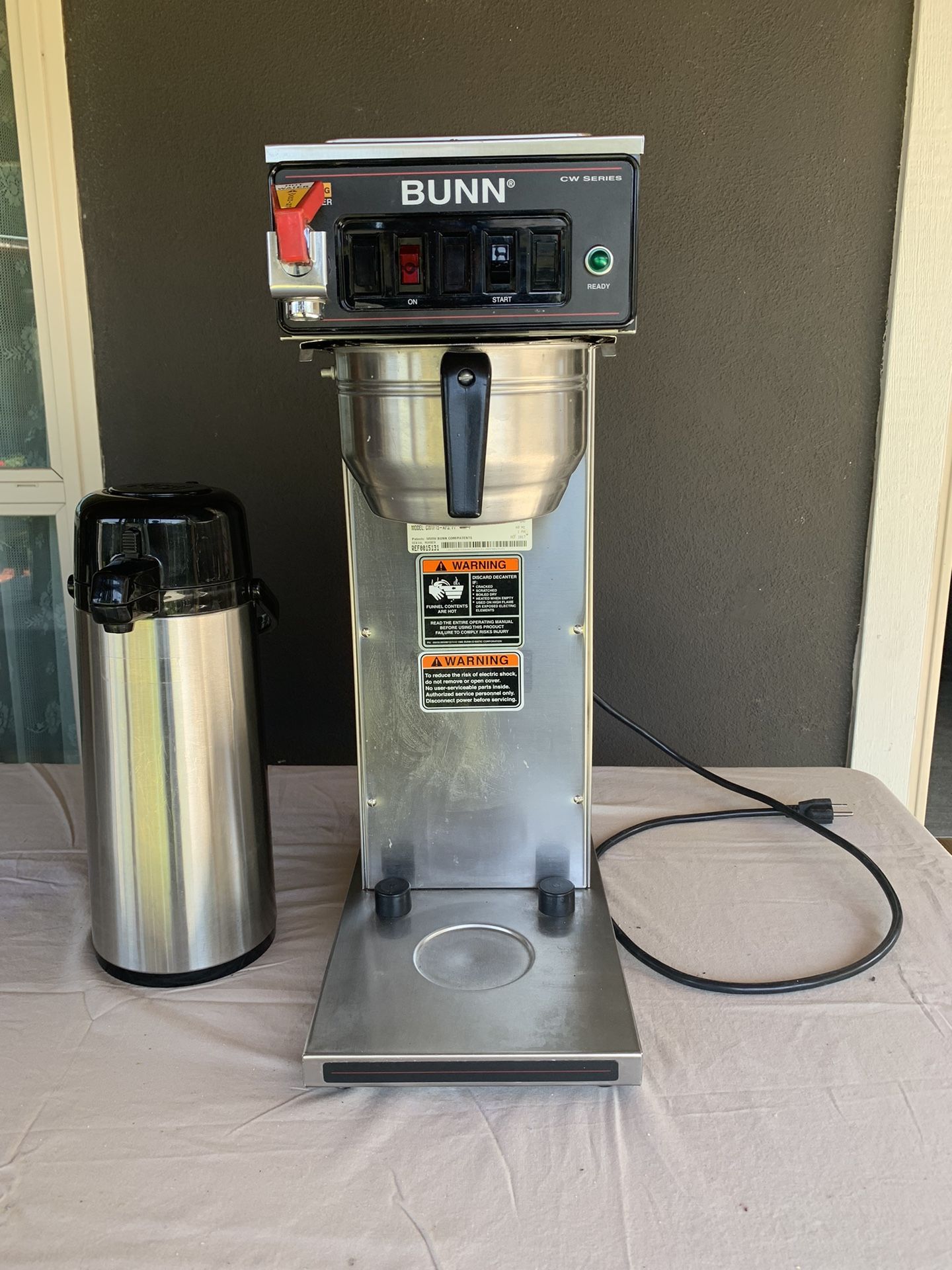 Bunn CW Series Commercial Airpot Coffee Pot Brewer CWTF15-APS w/ Hot Water Spout