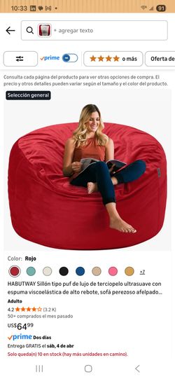 Sillon tipo puf de lujo de terciopelo ultra suave
