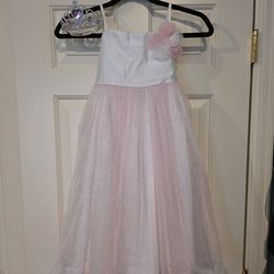 Girls formal dress size 6X + crown