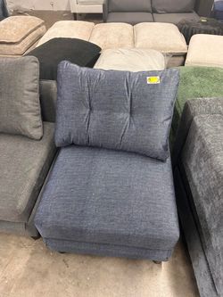 Belffin Middle Module Seat for Modular Sofa Sectional Couch with Storage Accent Armless Sofa Chair Modern Fabric Blue