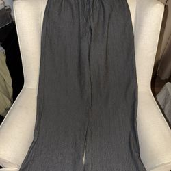 New Zara Drawstring Grey Wide Pants Size L