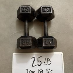  25 LB Iron Dumbbells