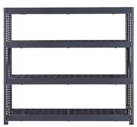 4-Shelf Metal Industrial Duty Freestanding Garage St orage Shelving Unit in Black 77x72x24