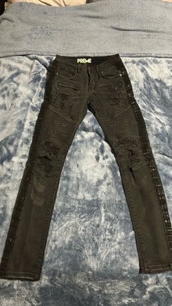 Slim fit distressed denim jeans
