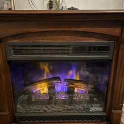 Chimneyfree Rolling Mantel with a 3D Infrared Quartz Electric Fireplace