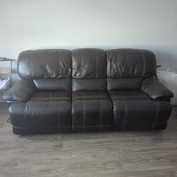 Leather Power Reclining Sofa